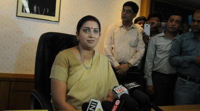 Hon'ble HRM Interacting with Media Persons after Assuming Charge on 27th May, 2014