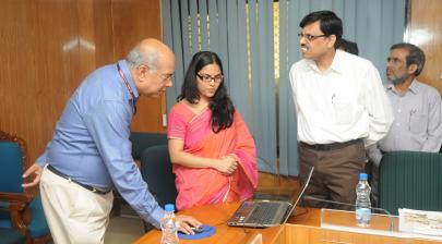 The Secretary(HE), Ministry of HRD, launching the fifth round of All India Survey on Higher Education (AISHE), 2014-15, in New Delhi on October 22, 2014.