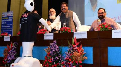 The Union Minister for Education, Skill Development and Entrepreneurship, Shri Dharmendra Pradhan addressing at the launch of Digital Skilling initiative of AICTE, in New Delhi on June 06, 2022. The Minister of State for Skill Development & Entrepreneurship, Electronics and Information Technology, Shri Rajeev Chandrasekhar is also seen.