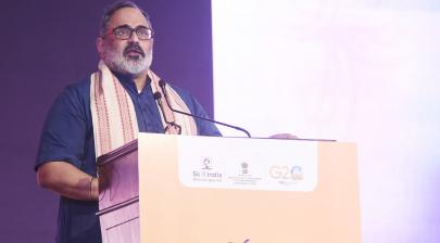 The MoS, Shri Rajeev Chandrasekhar addressing at the inauguration of 2nd Kaushal Deekshant Samaroh