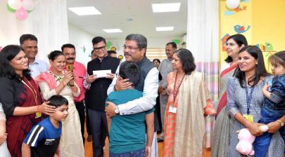 children at the inauguration of Balvatika in Shastri Bhawan