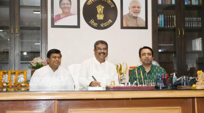 Shri Dharmendra Pradhan assumed charge as the Union Minister for Education