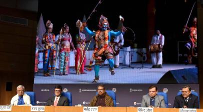 The Union Minister for Education, Shri Dharmendra Pradhan launch Kashi Tamil Sangamam 3.0 of KTS portal in National Media Centre, New Delhi on January 15, 2025.