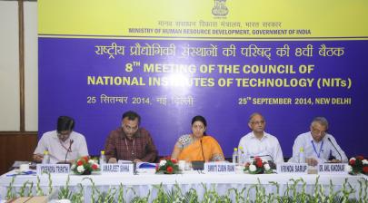 Hon'ble HRM addressing the 8th meeting of the Council of NITs on 25.09.2014 in New Delhi