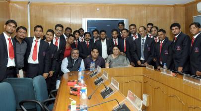 The HRD Minister with the Indian Deaf Cricket Team, New Delhi